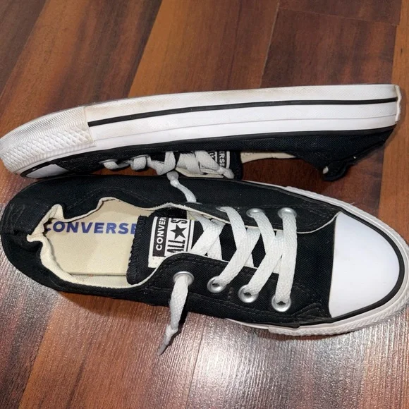 Converse Black and White Low-Top Sneakers - Picture 5 of 6